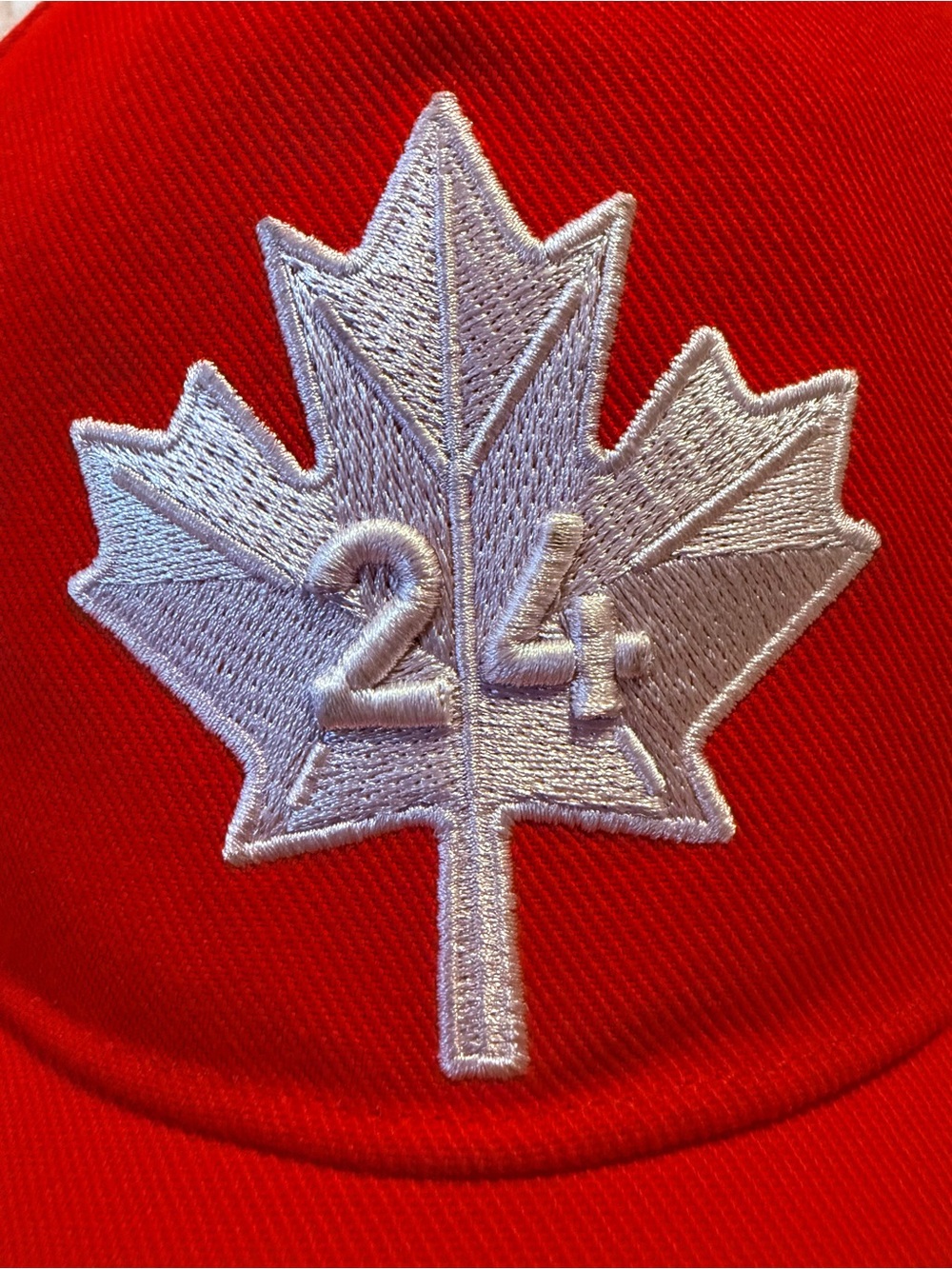 Lululemon Team Canada Red Baseball Cap with Silver Maple Leaf '24 Patch #Canada